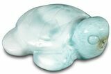 Polished Carved Larimar Sea Turtle - Dominican Republic #314962-2
